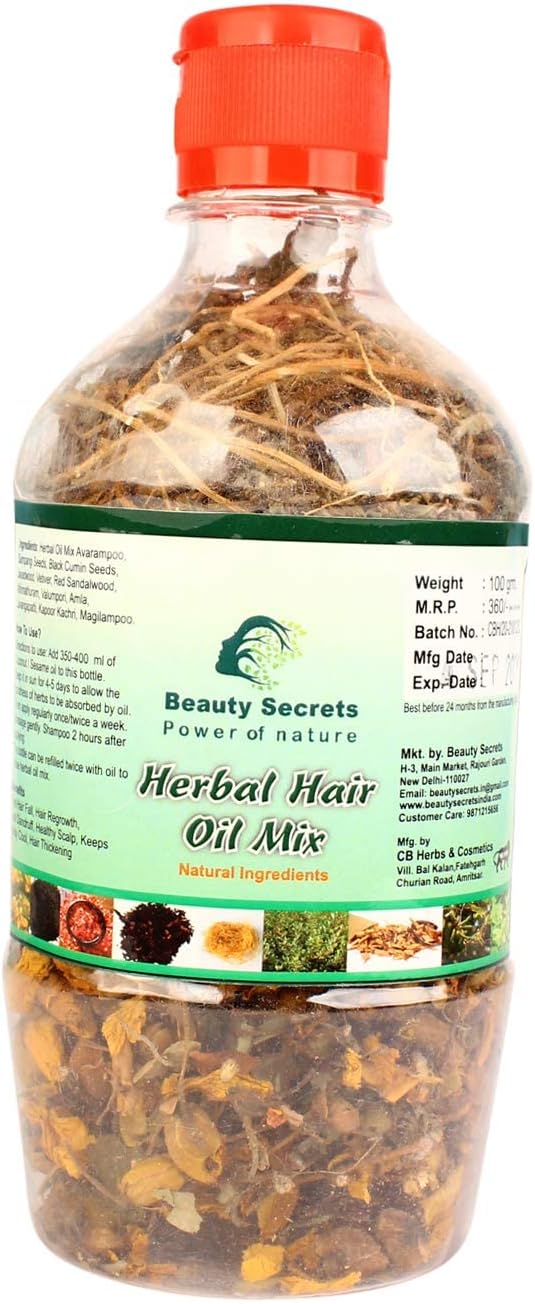 Make your own hair oil Dry Ayurvedic Herb Mix (12 Vital Herbs)_100gm-For complete Haircare for Men & Women-