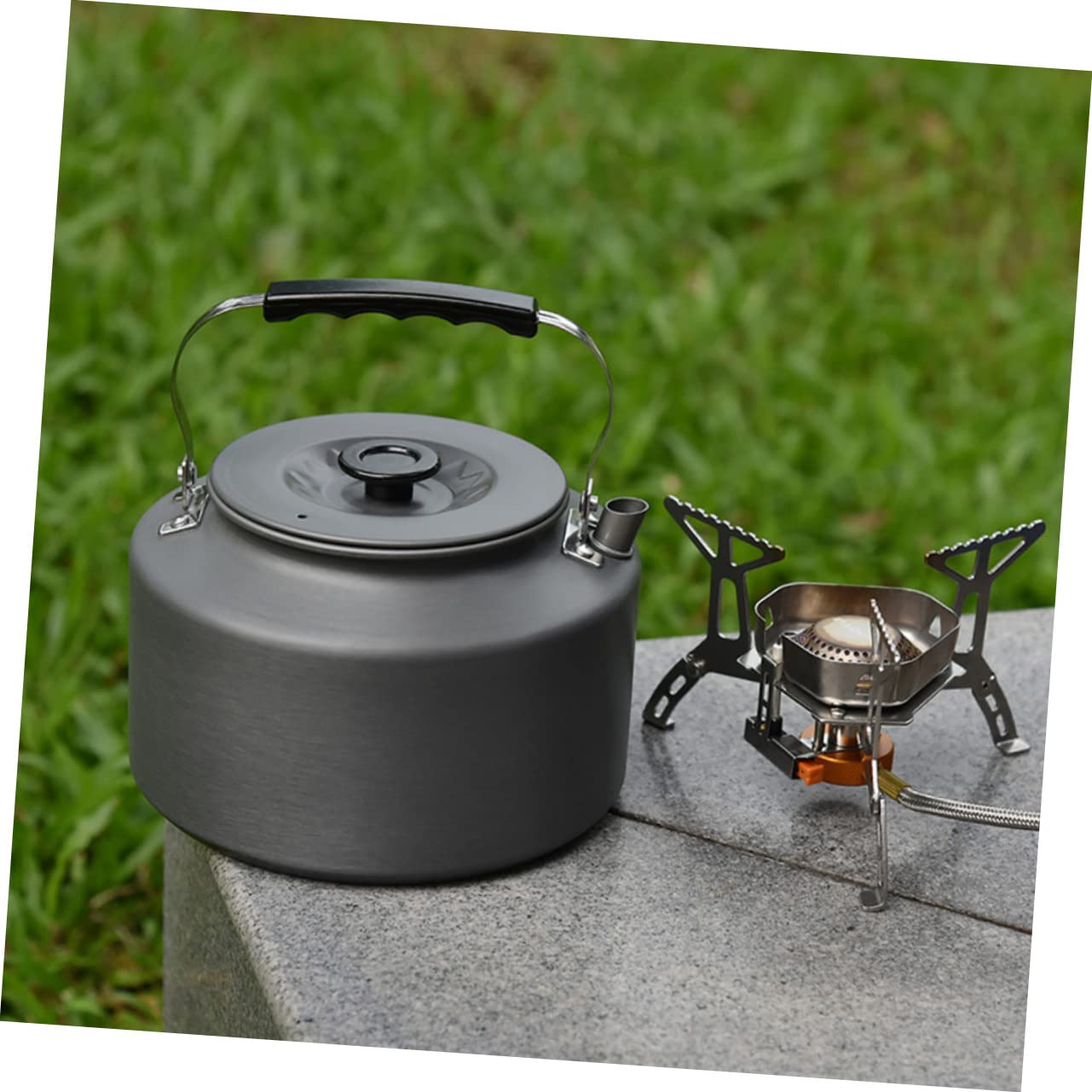 BESPORTBLE Portable Outdoor Kettle Pot 2l Boiling Tea Compact Design Heat-resistant Handle for Hiking Camping