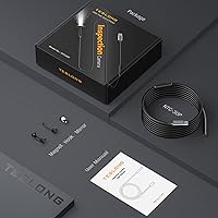 Vista 9 de Teslong - Cámara endoscopio USB C con luz, cámara de boroscopio de serpiente tipo C con 8 luces LED, cámara de inspección flexible impermeable de 10
