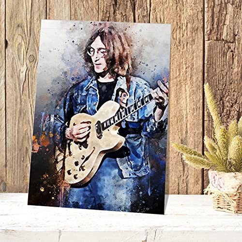 Zyangcc John Lennon Toile murale sans cadre pour chambre à coucher ou salon 50 x 75 cm - Les Beatles, Paul McCartney, John Lennon, RIngo Starr, George Harrison Zyangcc John Lennon Toile murale sans cadre pour chambre à coucher ou salon 50 x 75 cm – Image 3