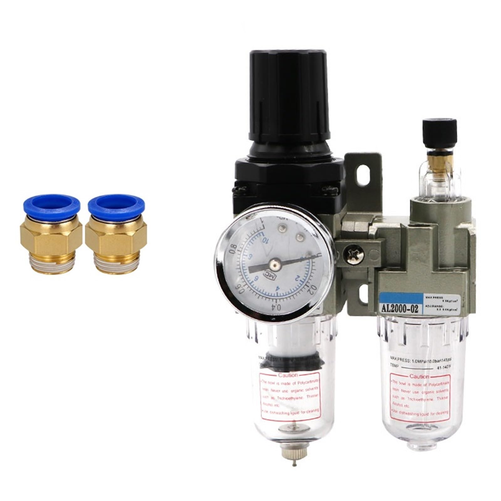 Lcvzxcfkx Ac2010-02 W Pc8mm Air Pump Compressor Oil Filter Regulator Trap Pneumatic Water Separator Pressure Manual Drainage Supply Ac2010-02