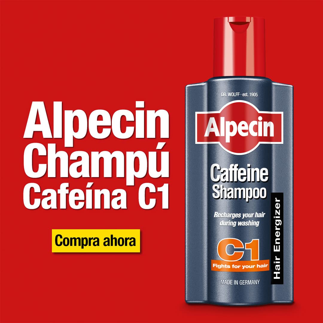 Alpecin Caffeine Shampoo C1 2x 375ml | Champu anticaida hombre y con cafeina | Tratamiento para la caida del cabello | Alpecin Shampoo Anti Hair Loss Treatment Men — view 7