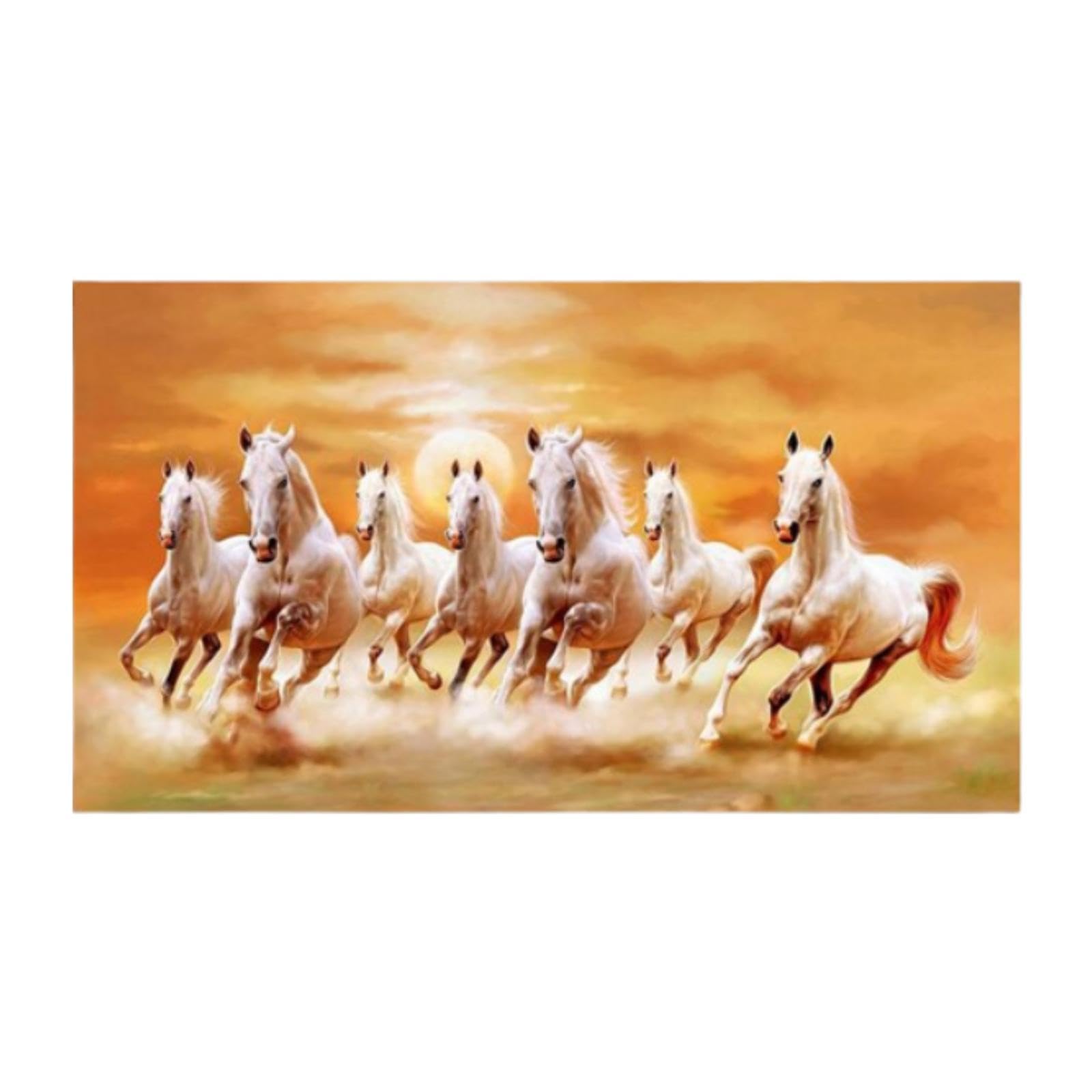 油絵　馬 Amazon.co.jp: 7頭の馬のキャンバス絵画 動物ポスター 工芸品