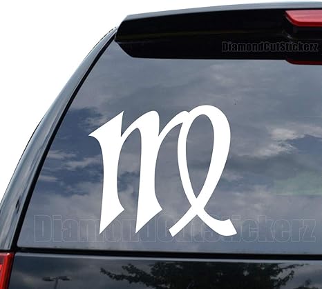 Horoscope Virgo Symbol Decal Sticker Car Truck Motorcycle Window Bumper Laptop Wall Decor - Size (05 inch / 13 cm Wide) - Color (Matte White)