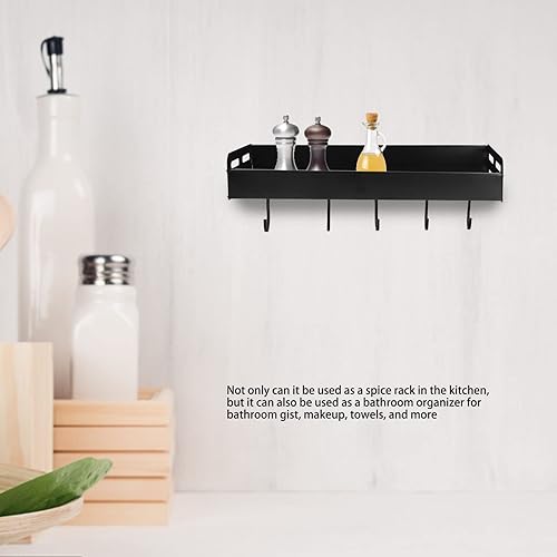 Miniatura 4 de plplaaobo keukenrek Wand- Estante de pared, estante de cocina montado en la pared, de aluminio, a prueba de óxido, ahorro de espacio, fácil de