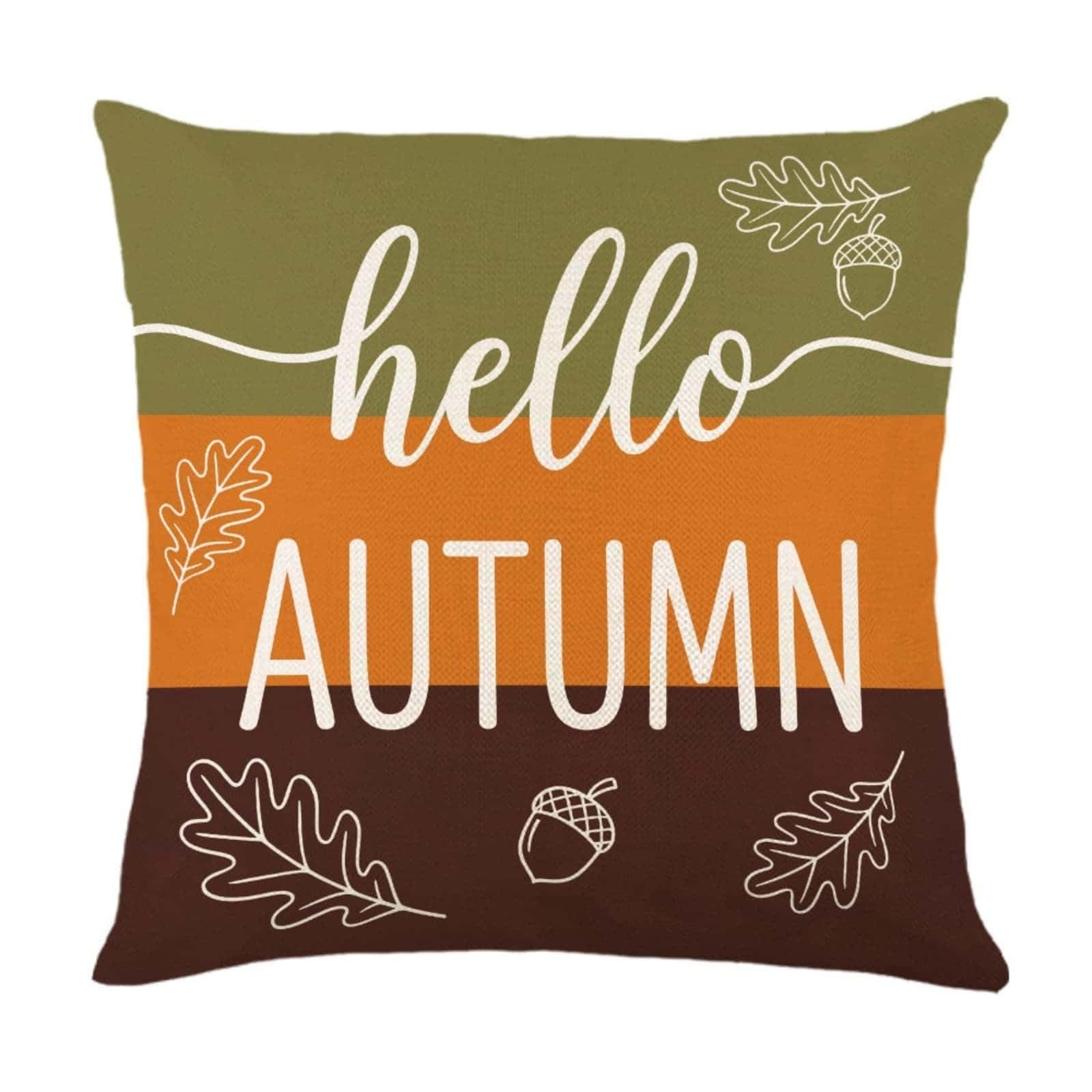 Cushion Covers 60cm x 60cm Colorful Leaves Large cushions with covers included - Linen Square Decorative Throw Pillowcases with Invisible Zipper, for Livingroom Sofa Bedroom