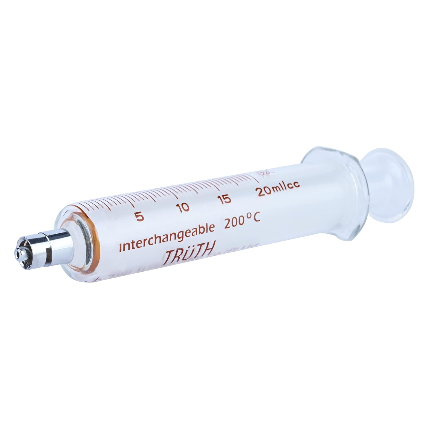 TRUTH Laboratory Glass Syringe Metal Luer Lock Tip 20ml