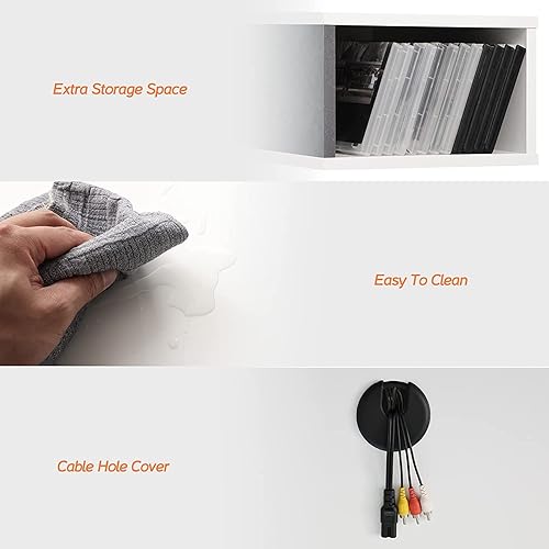 Miniatura 4 de WAMPAT Soporte flotante para TV con 16 luces RGB, centro de entretenimiento flotante de 70 pulgadas de hasta 80 pulgadas, montado en la pared debajo