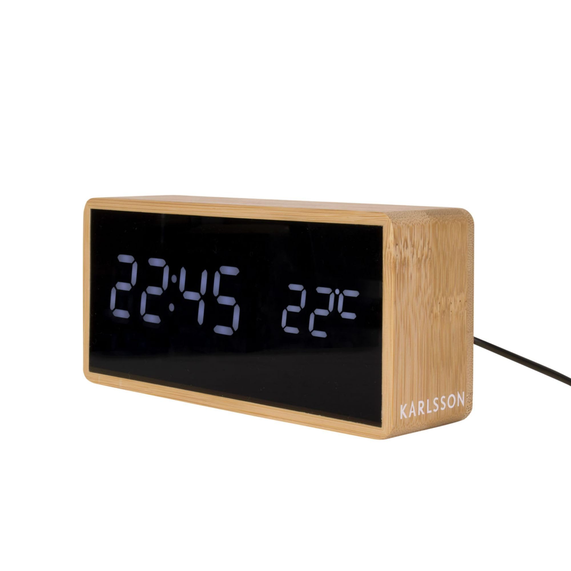 Karlsson Natural Alarm Clock Tube / Bamboo (Ka5724)