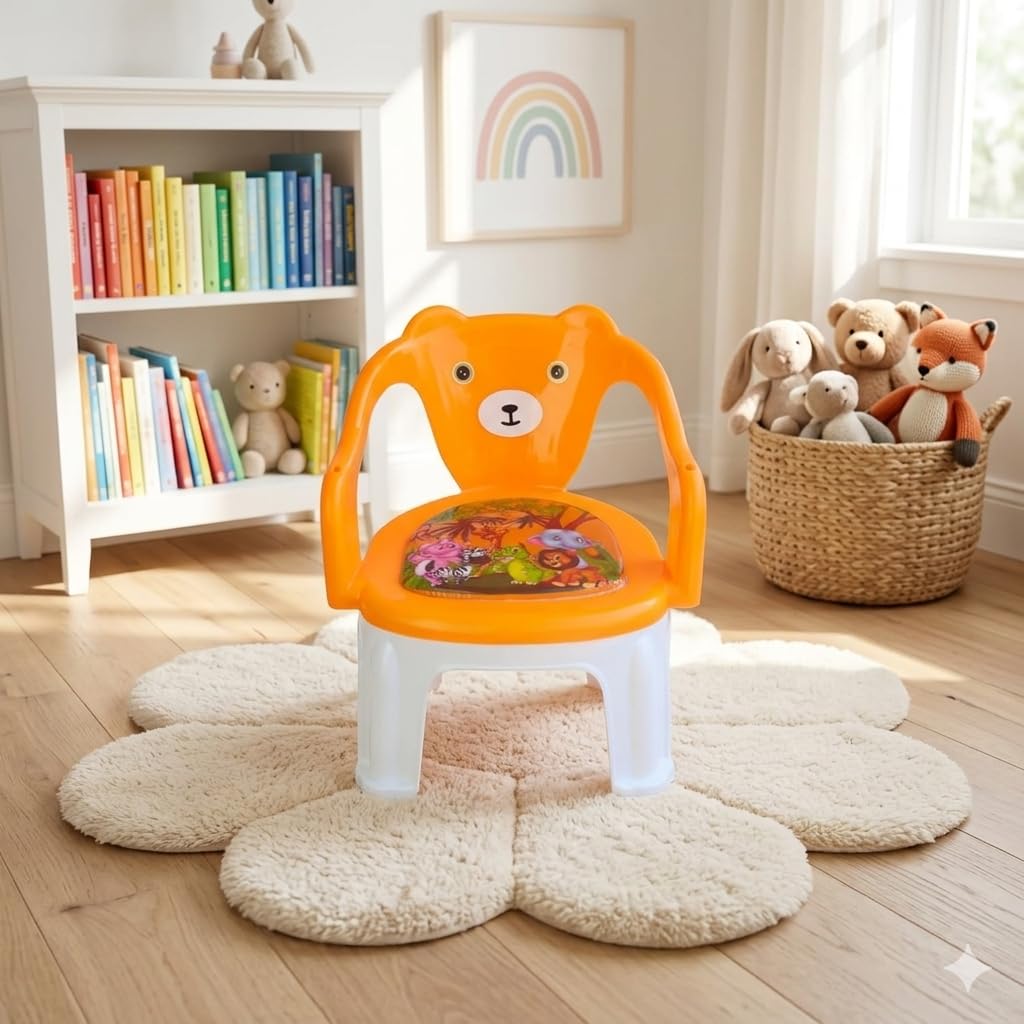 The Tickle Toe Plastic Activity Chair for Kids | Multipurpose, Lightweight & Durable Chair for Home, Play School, Study (1–3 Years, Orange)-image-7