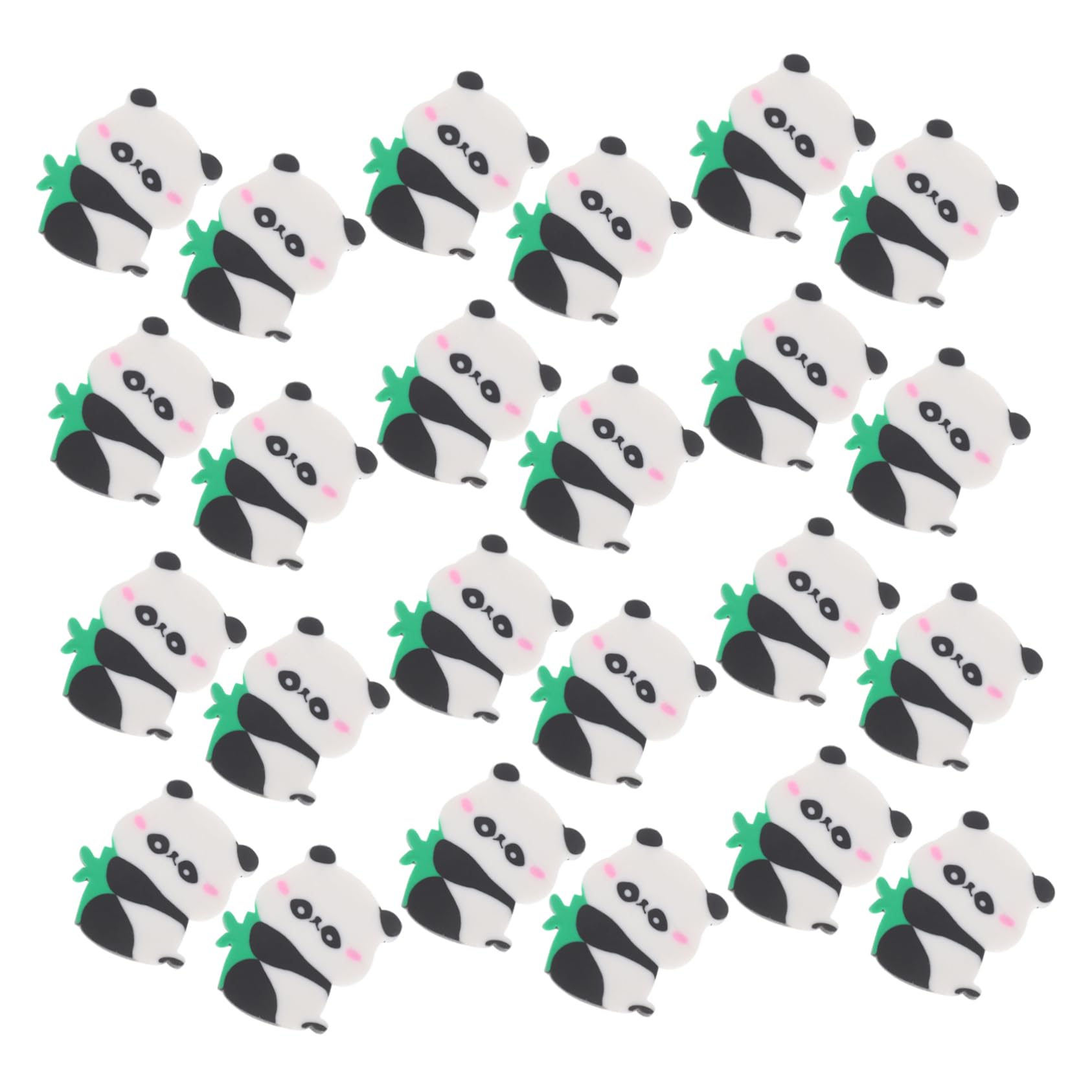 HOMSFOU 50pcs Panda Erasers School Supplies Mini Animal Erasers for Office Art