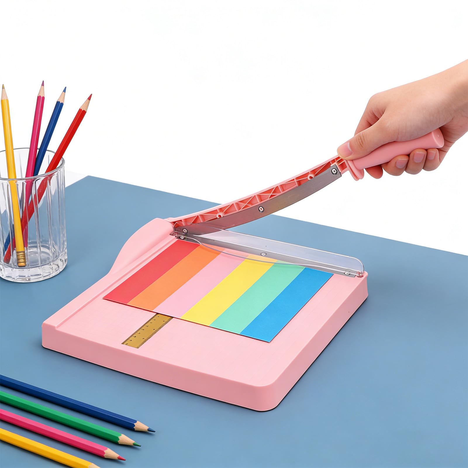 Cryfokt Gilotyna do Papieru, 12-calowa, Wytrzymała Gilotyna z Ostrzem ze Stali Mn i osłoną zabezpieczającą, do zdjęć Papierowych A4 Karton Biuro Klasa Studio