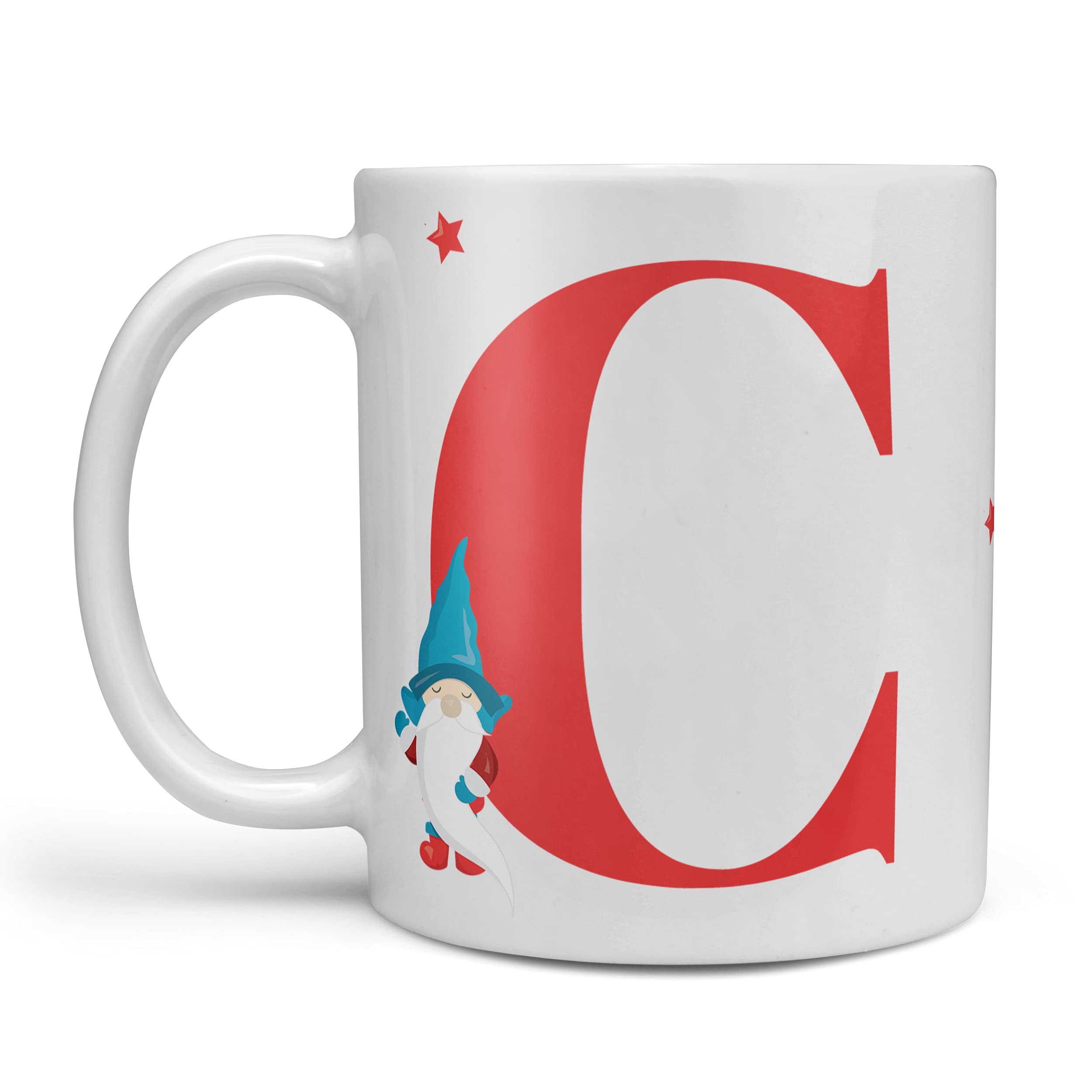 Any Letter Christmas initial Mug - Christmas Eve Box Filler Name Xmas Mug Eve box fillers for kids Christmas Mug (Letter C)