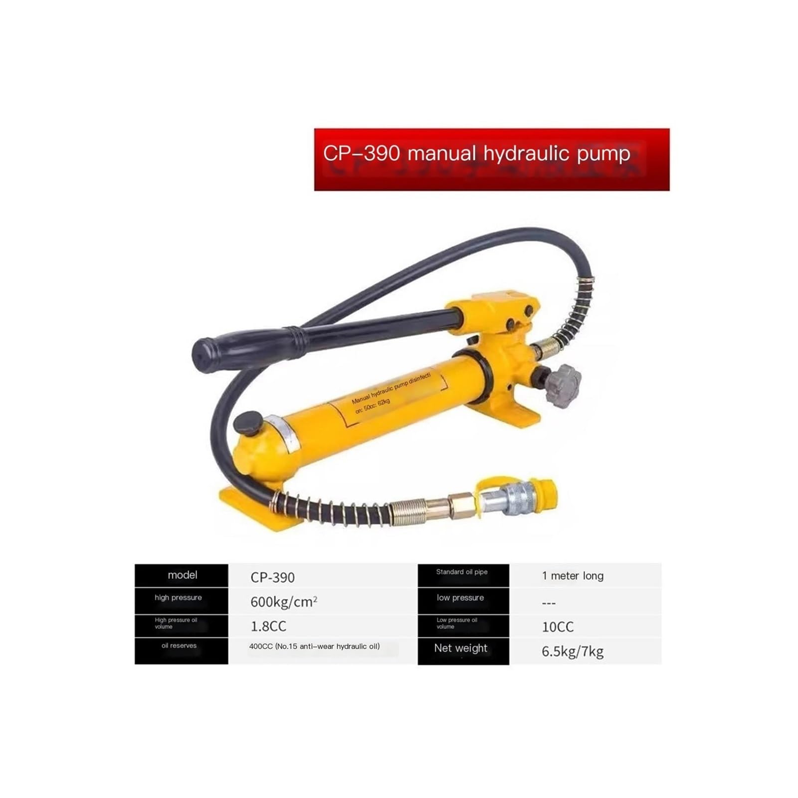 CP-390 Zweistufige manuelle hydraulische Handpumpe, 700 kg/cm², 450 cc Öl for Zylinder(CP-390 Without Gauge)