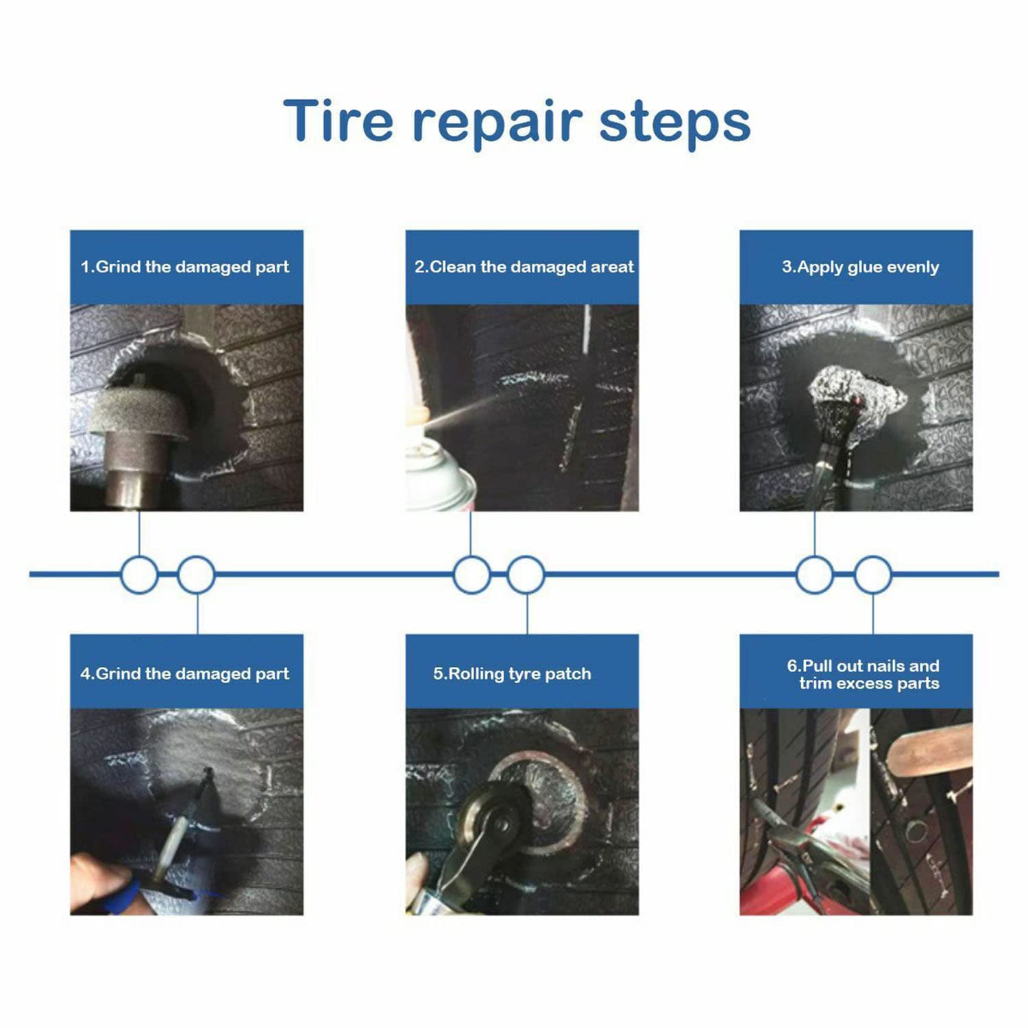 Kit Riparazione Pneumatici 24 Pezzi - Funghetti In Gomma 5mm Per Auto, Moto, Camion, Con Strumenti - Foto 4
