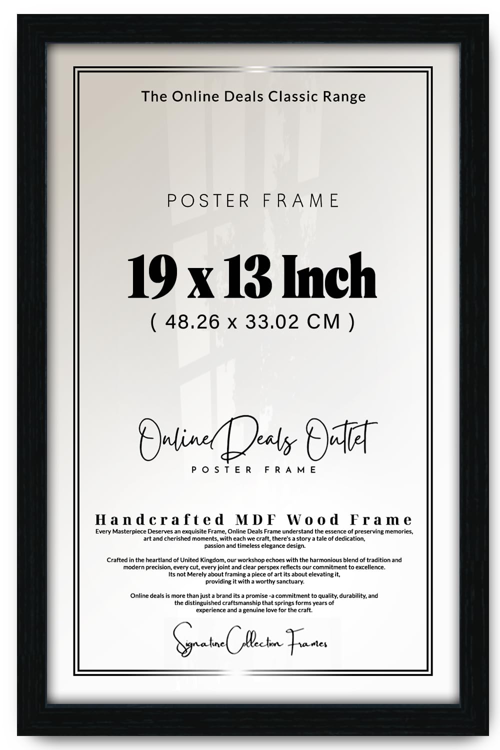 Online Deals Black | Mdf Picture Frame (48.26 X 33.02 Cm) 1' 7" X 1' 1" For Architectural Designs, Blueprints & Sketches, Premium Mdf Wood, Ideal For Home & Office Wall Décor [ ]