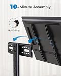 PERLESMITH Universel TV Pieds pour téléviseurs 32-70 pouces, haut de table TV Levez-vous. 99 lbs, télévision réglable en hauteur TV Monture universelle TV Base pour le salon & Chambre, VESA 400x400mm PSTVS04
