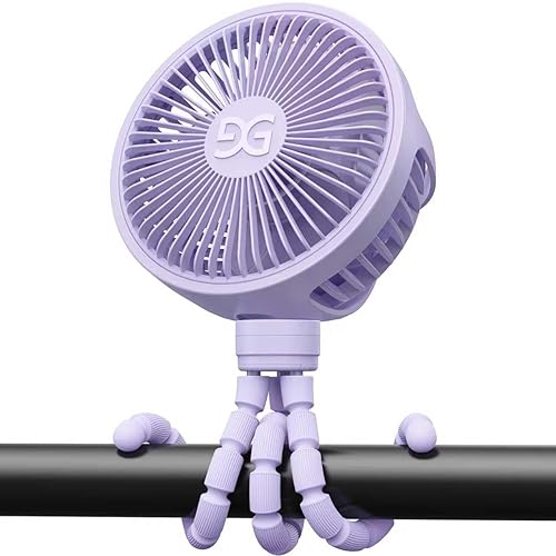 Miniatura 8 de GUSGU - Mini ventilador de cochecito con clip para bebé, pequeño ventilador portátil recargable y de mano, ventilador de refrigeración USB con 3