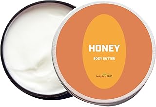 Honey Scent Body Butter – 2 oz Amber Jar | Non-Greasy Shea Butter Cream with Hyaluronic Acid, Coconut Oil, and Vitamins B5 & E | Carcinogen-Free, Phthalate-Free, Handmade in USA