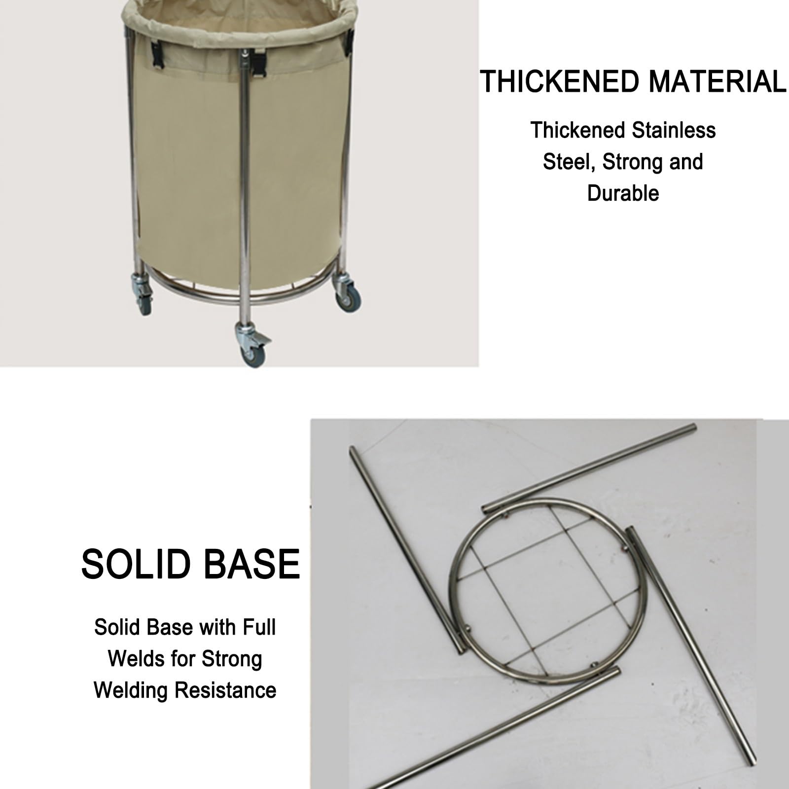 Cesto Ropa Sucia con Ruedas, Carro de Limpieza Profesional, Estructura y Bolsa Extraíble, para Dormitorio, Baño y Lavadero, Capacidad de 200 Kg(Blue)