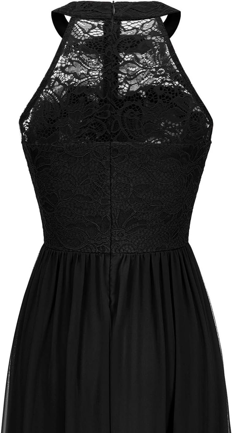 Wedtrend Women's Formal Dress, Halter Long Prom Dress Floral Lace Bridesmaid Dresses - Image 7