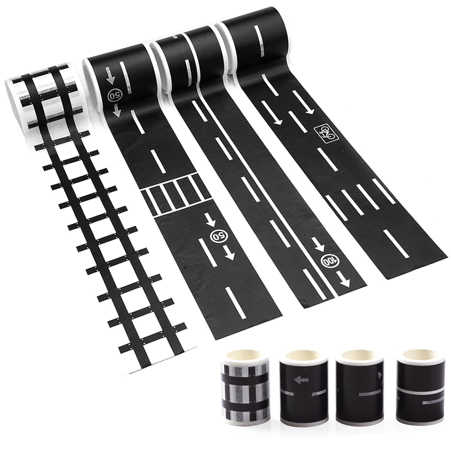 9 Pcs Ruban Autocollant Decoratif Autoroute Rouleau Bande Adhesive