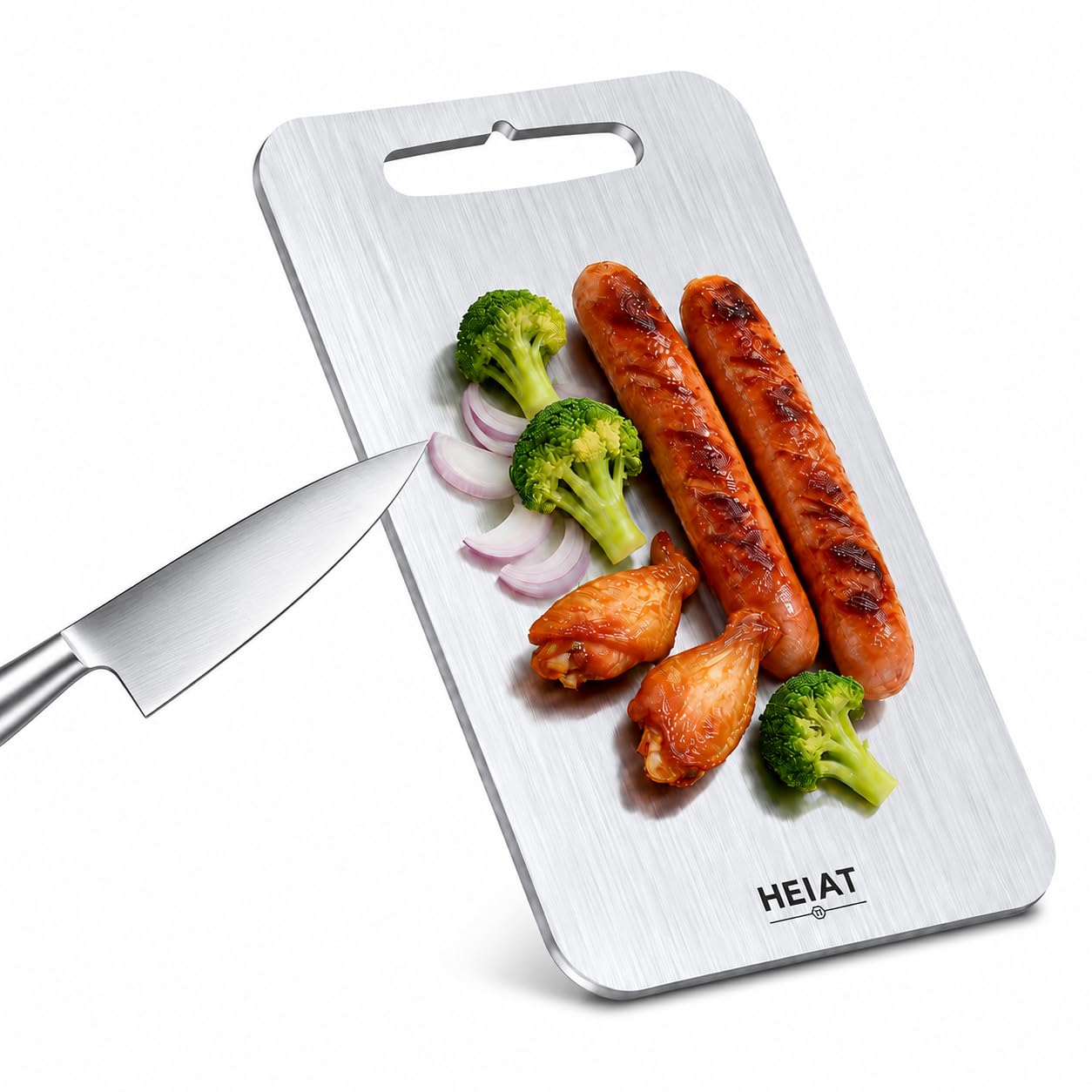Titanium Cutting Board, 100% Pure Titanium Cutting Boards for Kitchen, Non-Toxic, Double-Sided Chopping Boards for Raw &amp; Cooked Food, Cutting Board &amp; Knife Sets, Dishwasher Safe(10” x 6”)