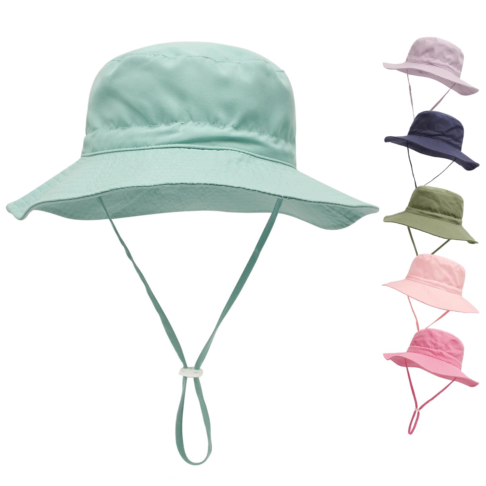 QIYIENDIAN Sombrero de Playa de ala Ancha para bebés y niños UPF 50+