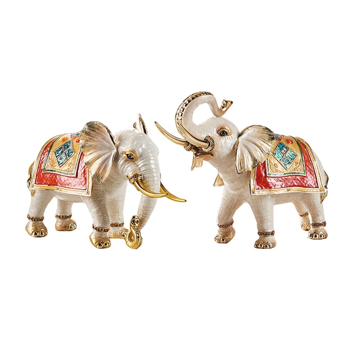 Dfhs46jk One Color Table Decorations Enamel Elephant Ornament Pair For Living Room Tv Cabinet Decoration Light Luxury Housewarming Gift Art Statue