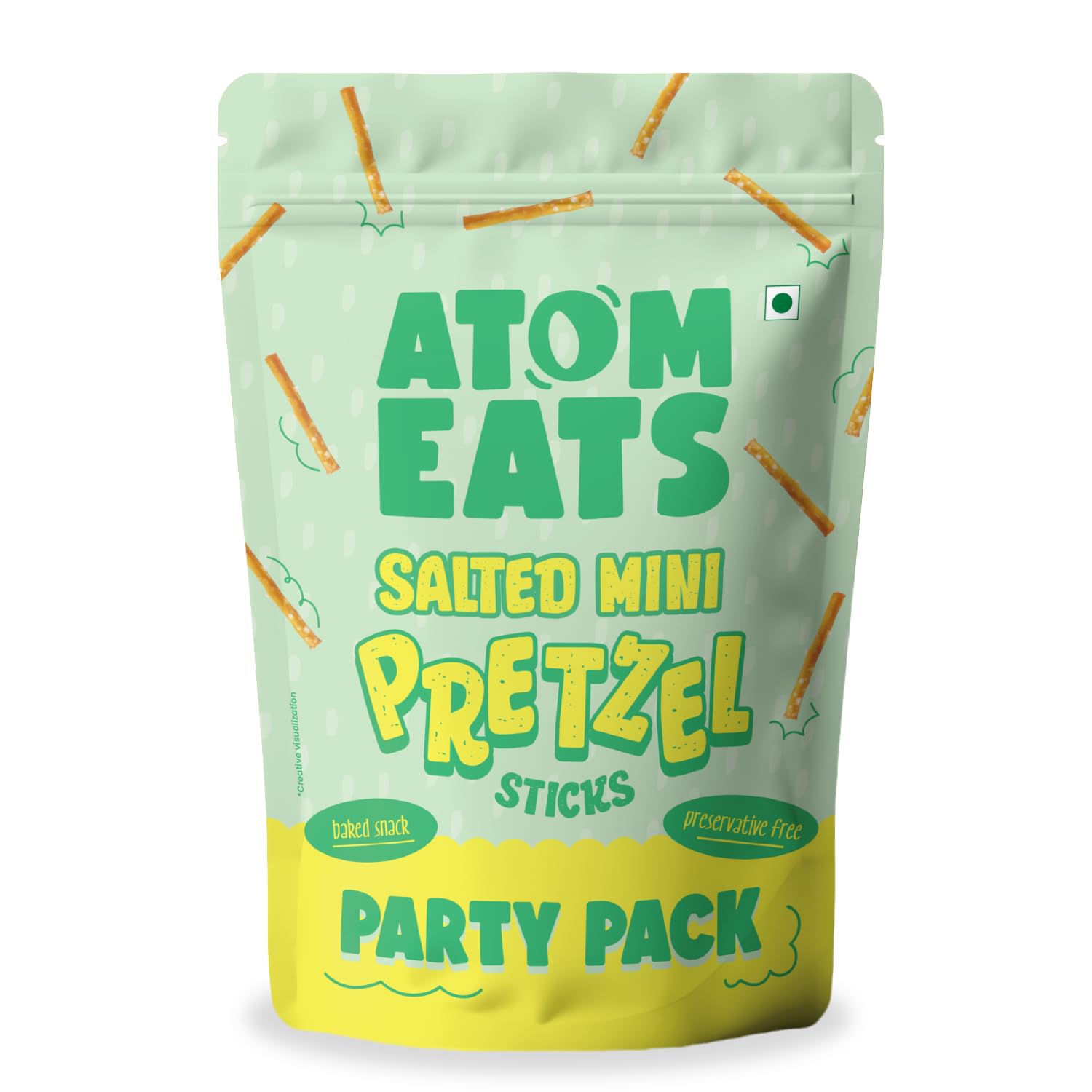 Atom Eats | Salted Pretzel Mini Sticks Party Pack - 200 g (Pack of 1) | Crunchy Namkeen Snacks, Perfect Party Food, On-the-Way, Dipping & Snack Box | Delicious & Imported Quality-image-3