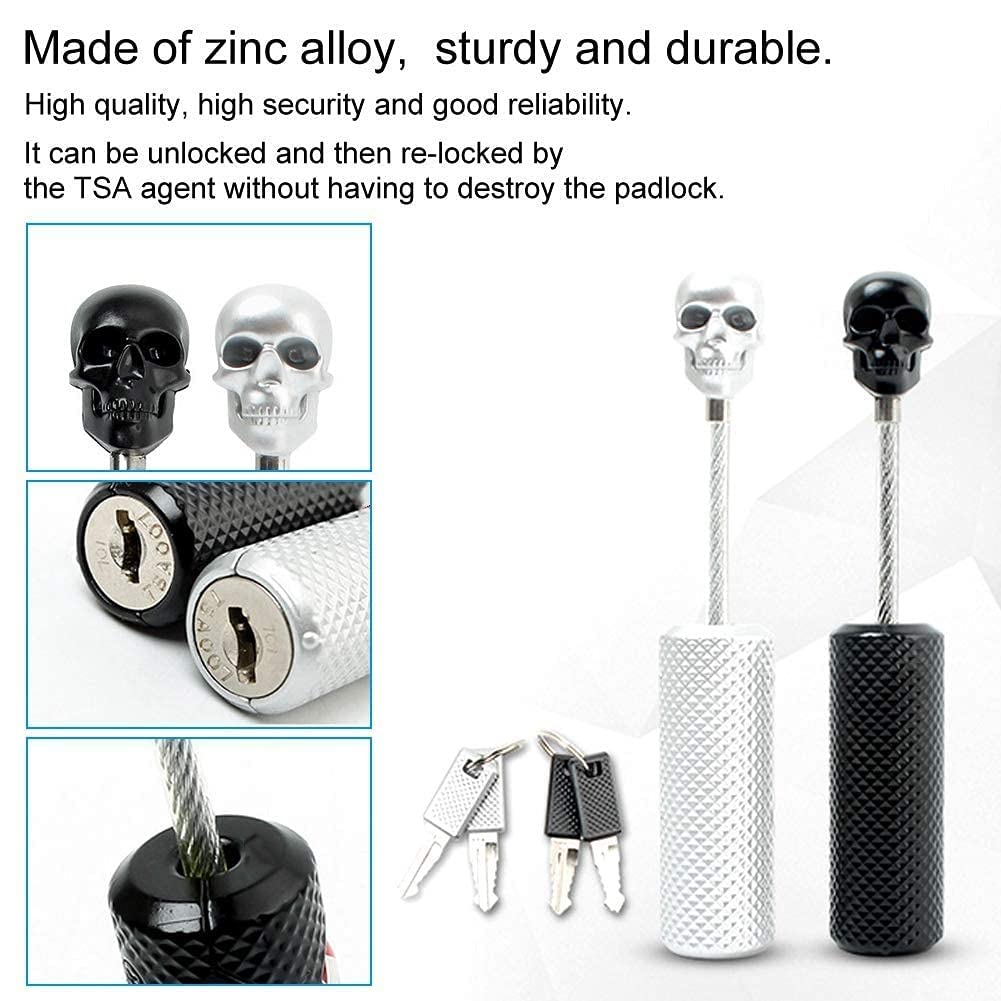 Fambal TSA Approved Travel Luggage Locks with Skull Style -Steel Padlocks with 2 Keys for Baggage, Suitcases & Backpacks (Pack of 2) 1