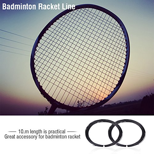 Keenso Badminton Racket String, 6Colors 10M Durable Nylon High Flexibility Badminton Racket Racquet String Line(Black) #TOP2