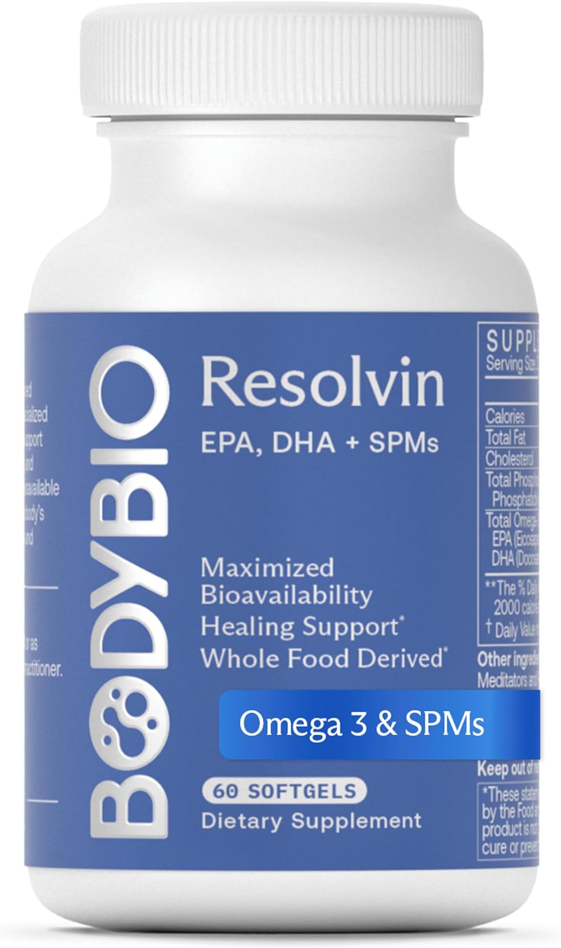 BodyBio Resolvin - Specialized Pro-resolving Mediators SPMs with Herring Caviar Extract - Support Healthy Inflammation Response, Skin Repair, Joint Comfort & Brain Health
