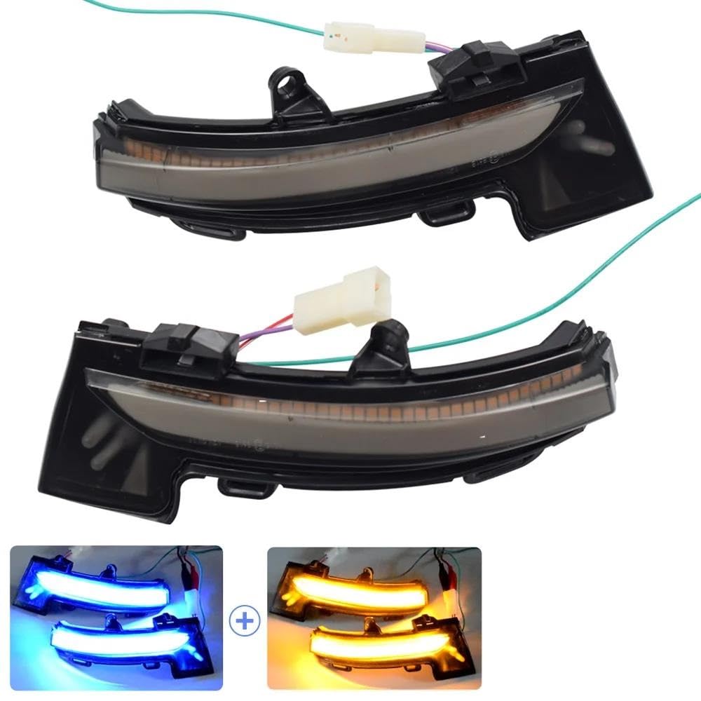 JCAKES Luz Intermitentes Para Skoda Para Octavia Mk3 Para A7 5E Señal De Giro LED Dinámica Luz Intermitente De Espejo 2014 2015 2016 2017 2018 2019 Indicador Retrovisor Espejo (Color : Blue-Yellow)