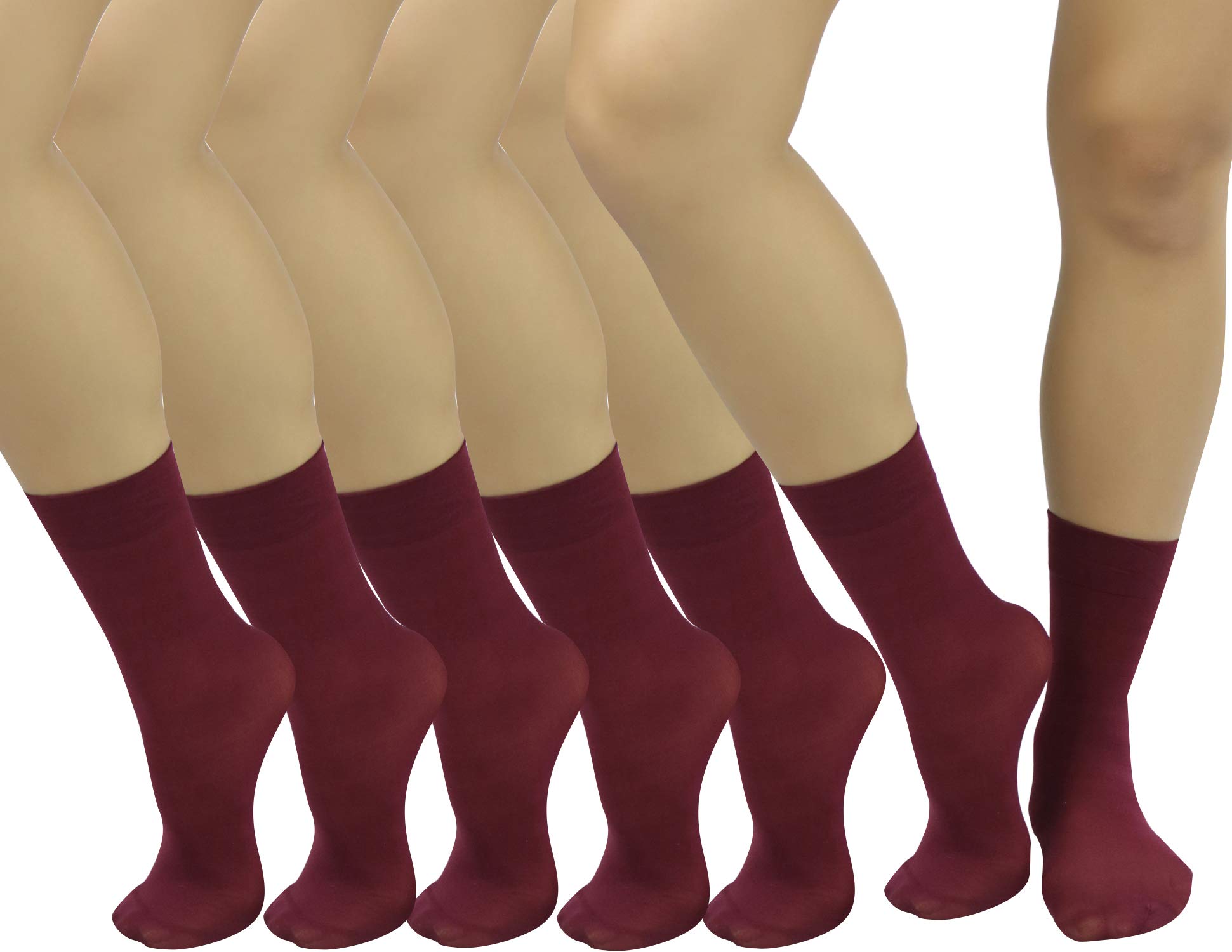 ToBeInStyle Womens Pack of 6 Trouser Solid Print Anklet Socks