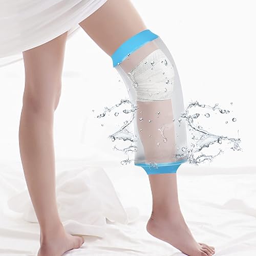 SUPERNIGHT Cubierta impermeable para rodilla para ducha, cubiertas de línea PICC para adultos de rodilla, protector de molde reutilizable