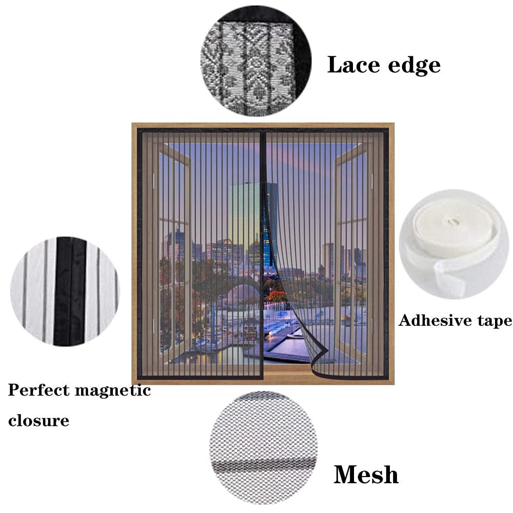 Magnet-Fliegengitter Für Fenster, 175x220 Cm – Einfach Zu Montieren, Automatischer Verschluss, Für Alle Fenstergrößen