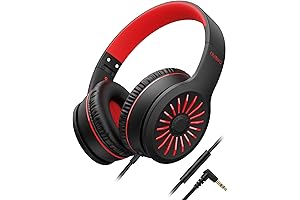 K16 Wired Headphones for School: Foldable Bass Headphones for Boys with Microphone