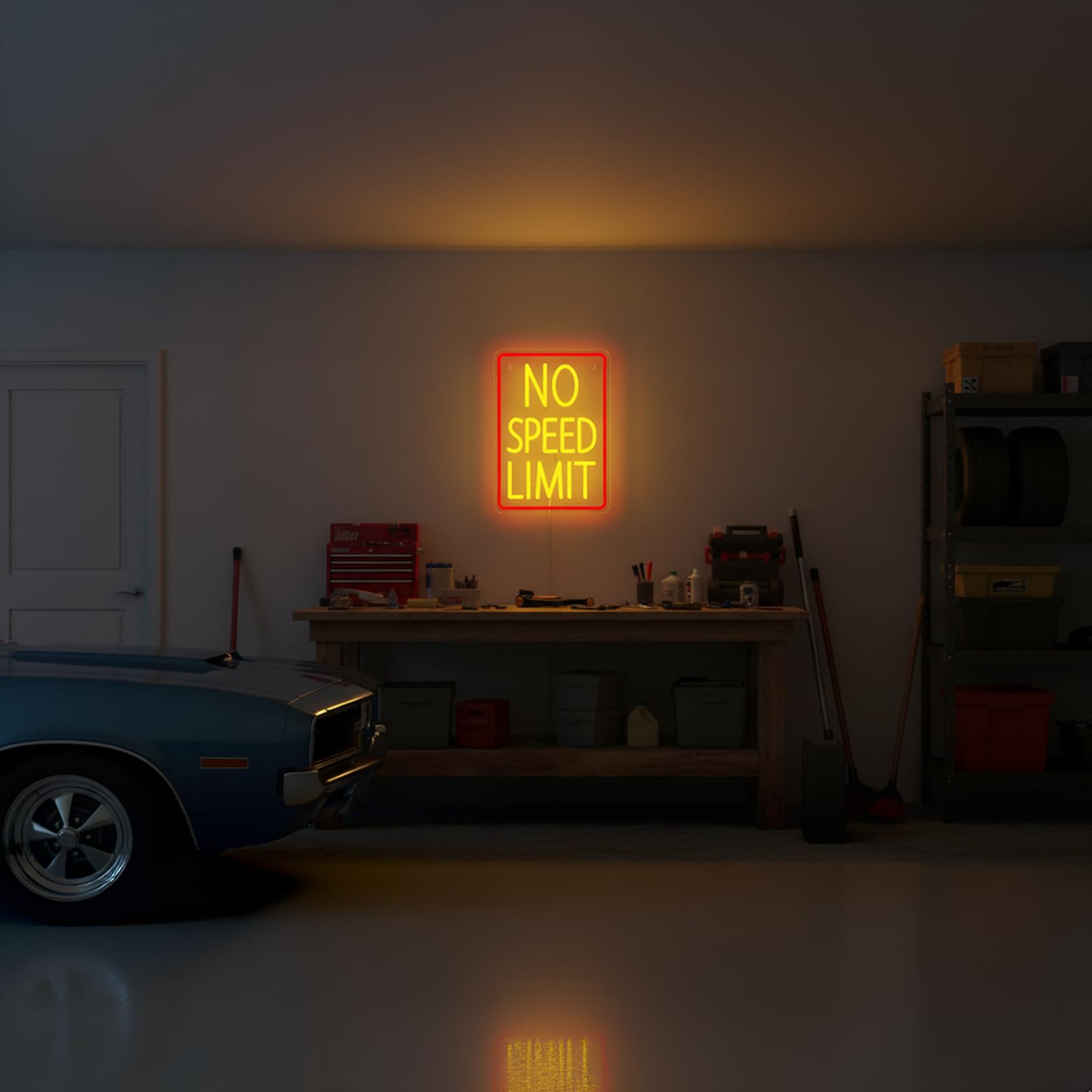 Letrero de neón para decoración de pared, luces LED de neón rojas y amarillas regulables para dormitorio, garaje, bar, sala de juegos, cueva de hombre, decoración de pared de coche, regalo para