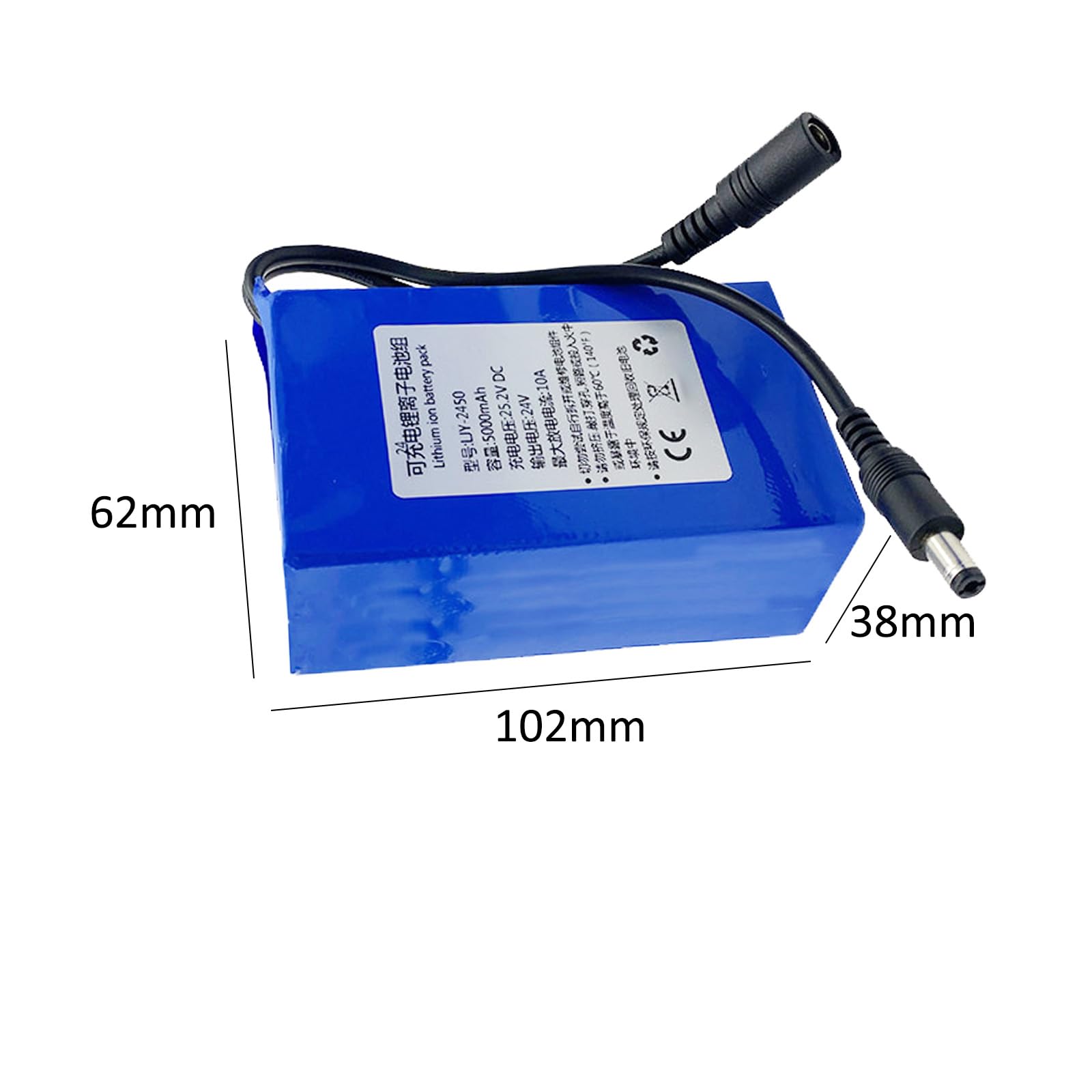 Batería Recargable 24V CC batería polímero Litio portátil 5000mAh-45000mAh 25,2V para Juguetes eléctricos, iluminación Exterior, Tiras LED, batería de Repuesto,24v5000mah