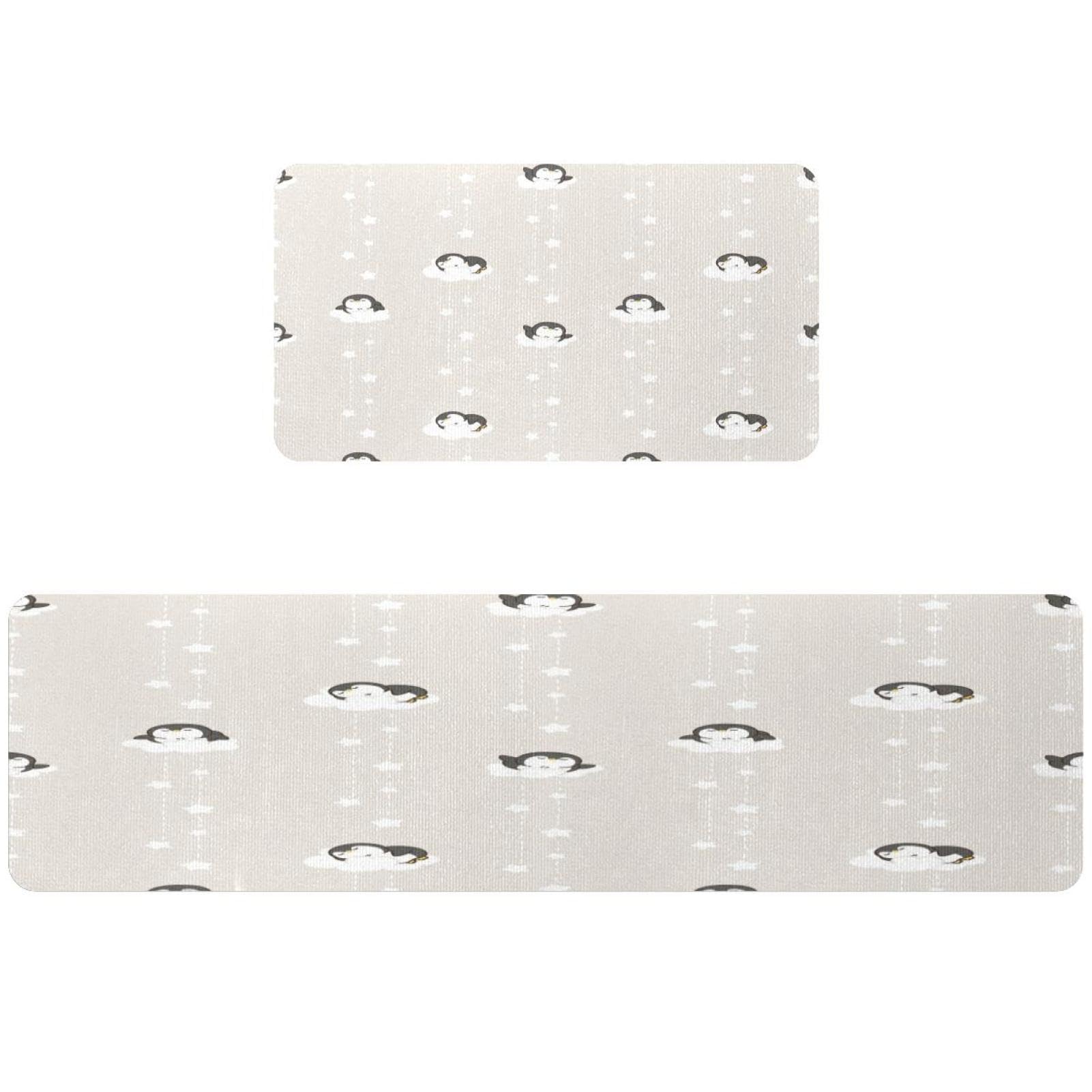 Alfombrillas de cocina antideslizantes lavables alfombra pasillo absorbente de pingüino