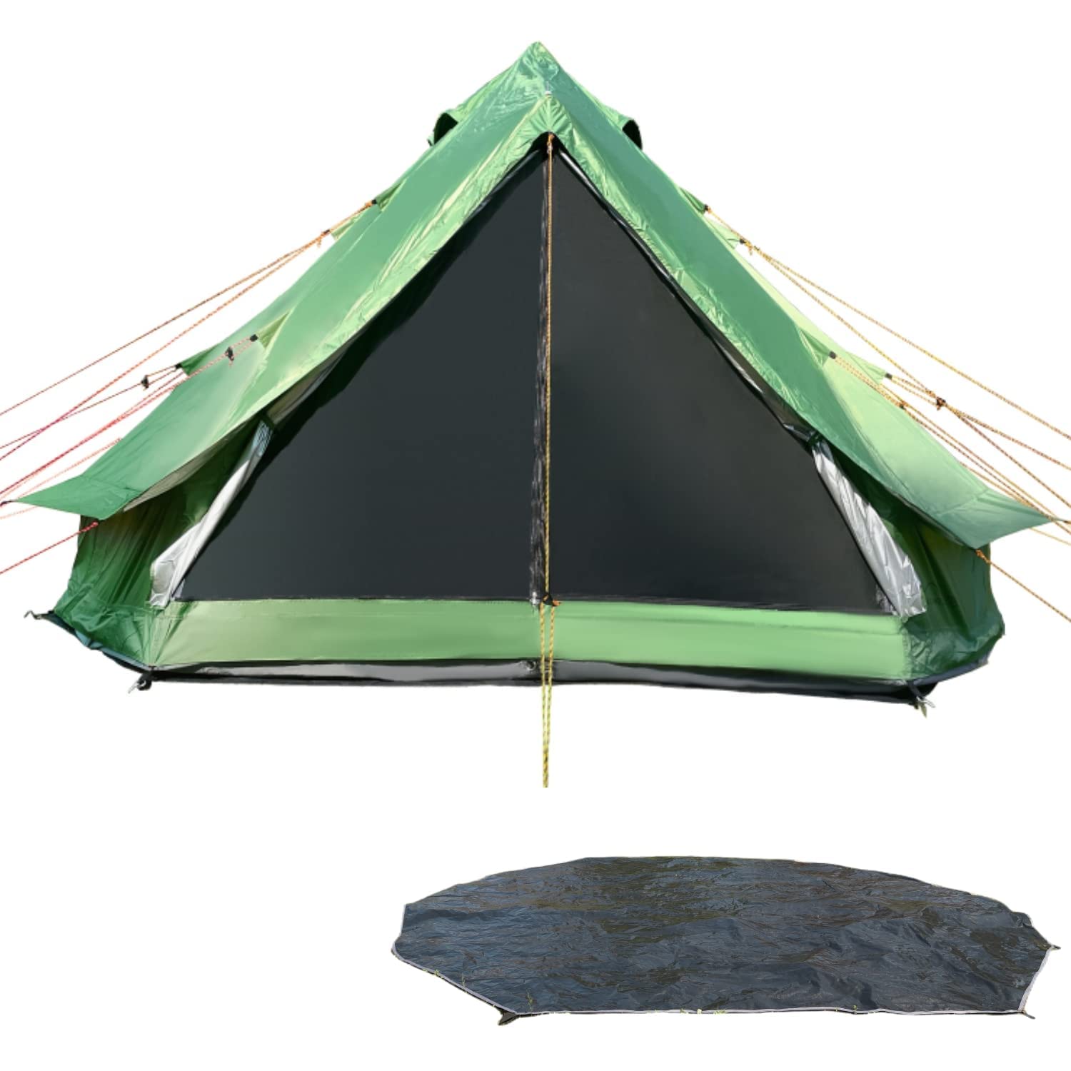 B1 Portable Glamping Yurt Tent 4M/13ft with Durable Footprint Groundsheet for Family Camping, Windproof 3 Season 300D Bell Tent for 4 Person Adults Teepee 24lbs