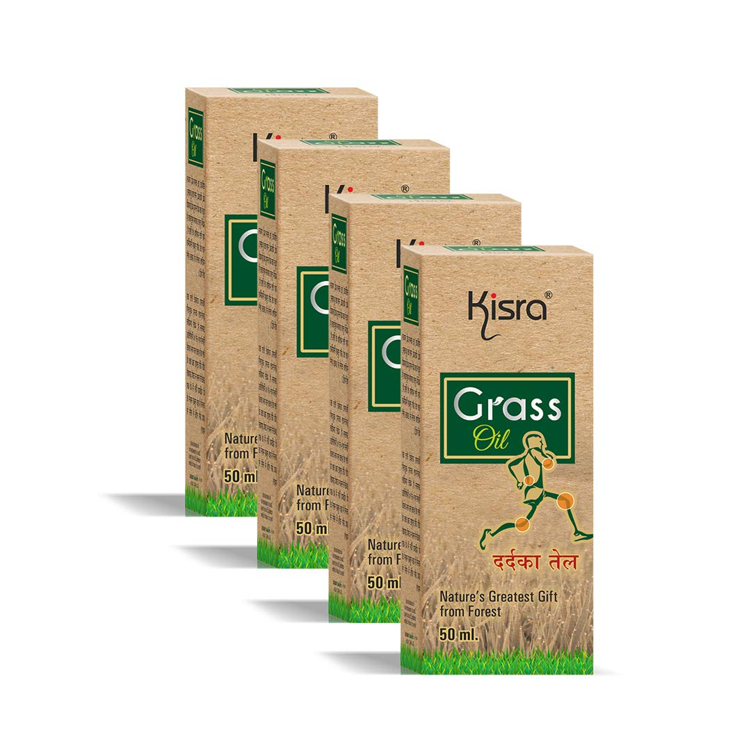 Kisra Grass Ayurvedic Pain Relief Oil | Effective and fast relief from joint pain, muscle pain, body pain, back pain, knee pain and legs pain, 50ml (pack of 4) (B08WJD4ZCG) Amazon Price History, Amazon Price Tracker