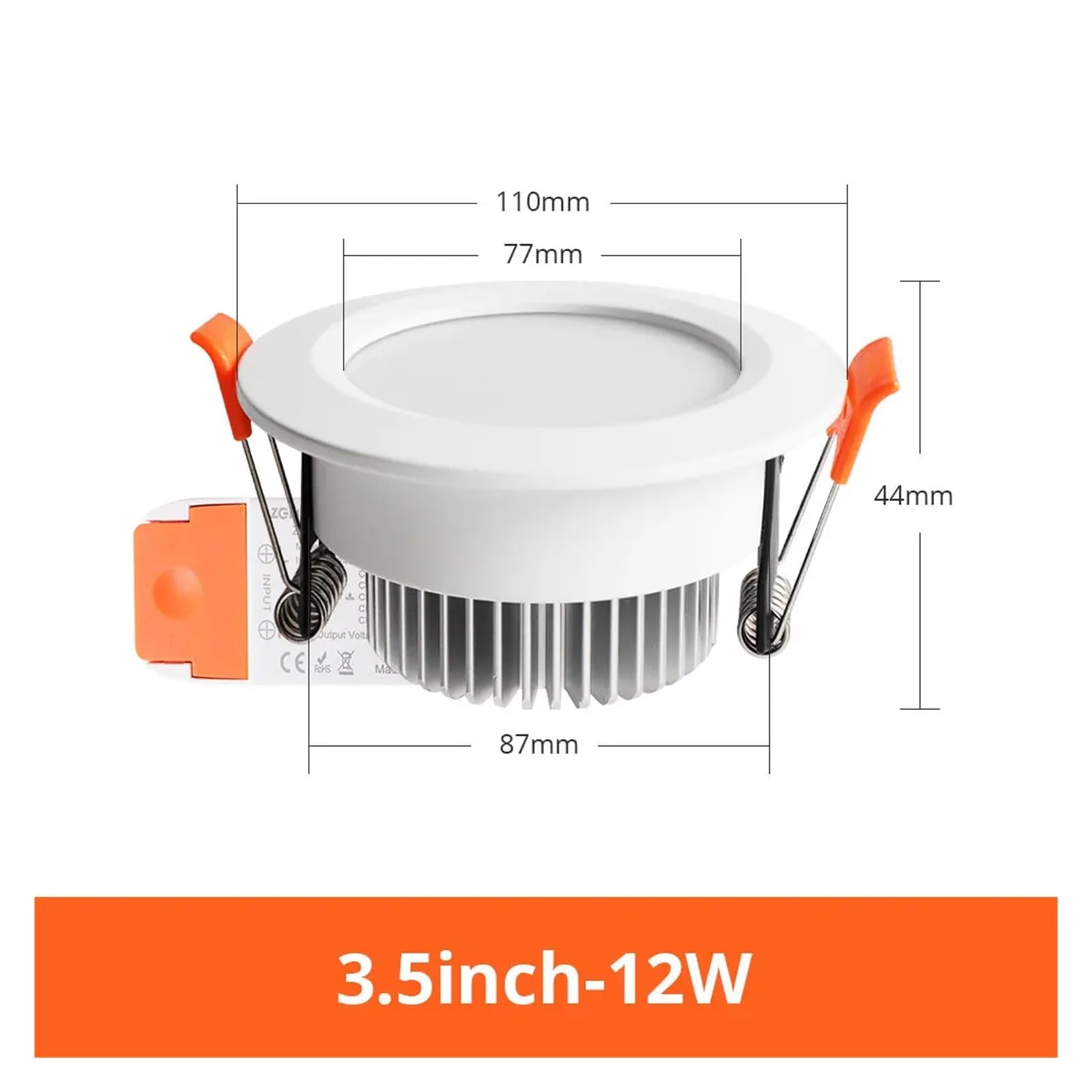 Genérico Downlight LED Regulable CCT for Techo Empotrable Redondo Homekit(3.5 Inch-12W)