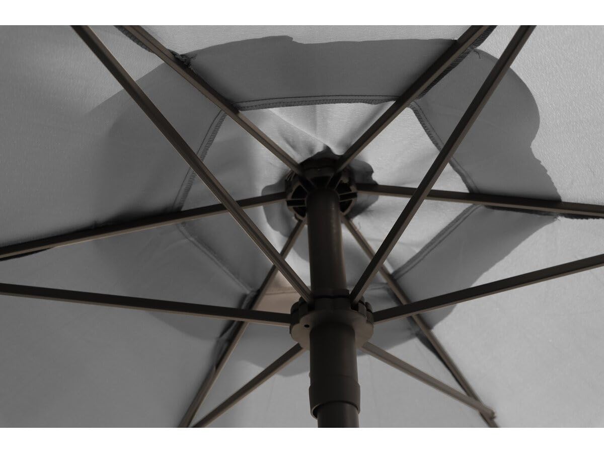 Salon de Jardin Repas avec Parasol en métal Convivia (Gris Clair, 4 Places)