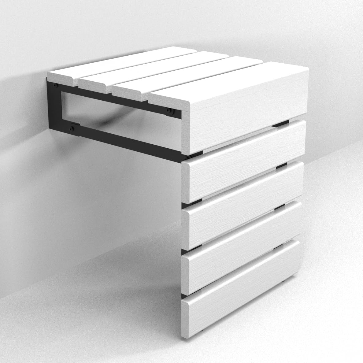 Folding Wall Mounted Teak Wood Handmade Shower Seat, Inside Shower Bathroom Stool for Seniors Disabled Pregnant Handicapped, Foldable Water Resistant