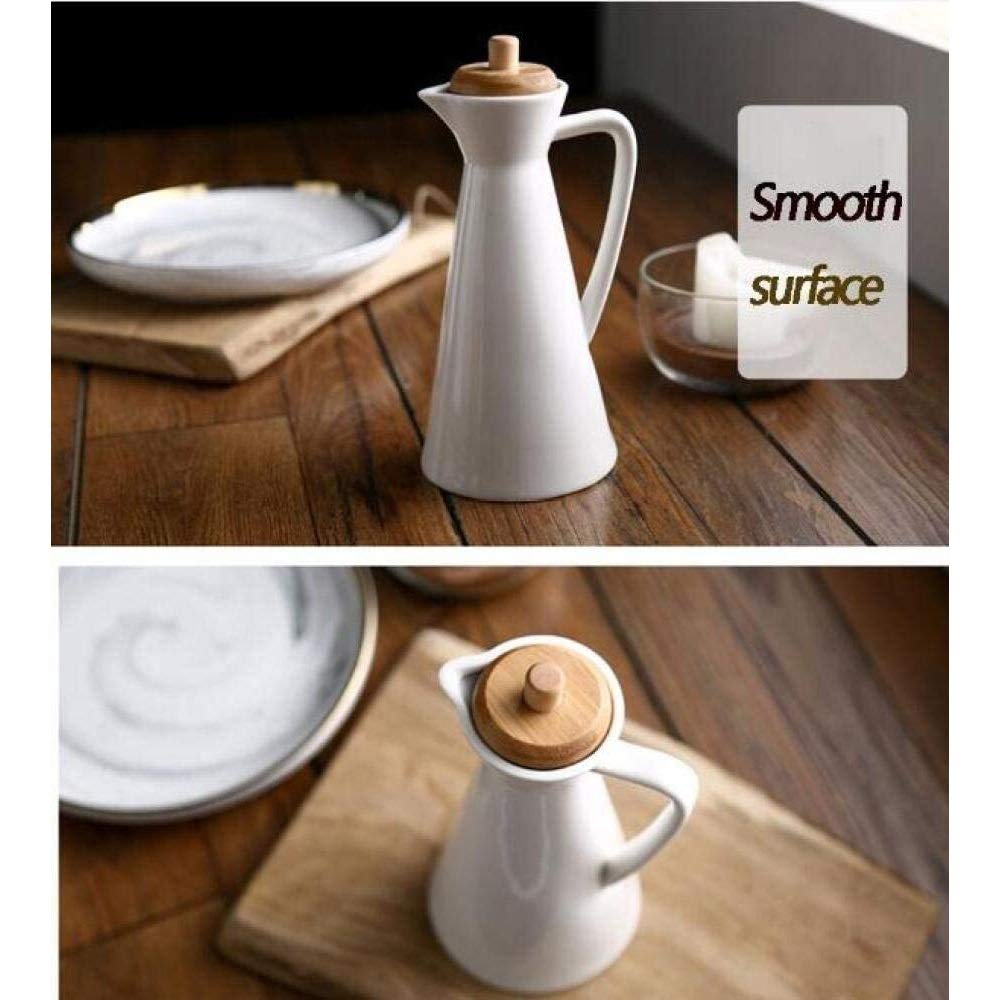 Butelka oleju Dozownik octu Butelka Ocet Dozownik przypraw Ceramiczny Ceramiczny Oliwkowy Oliwkowy Butelka Butelka Wyciek Butelka Oleju Butterfly Wzór Tłoczenie (Color : E)