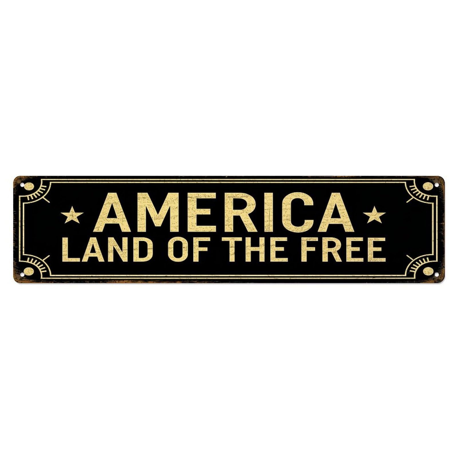 America Land Of The Free Metal Tin Sign Plaque