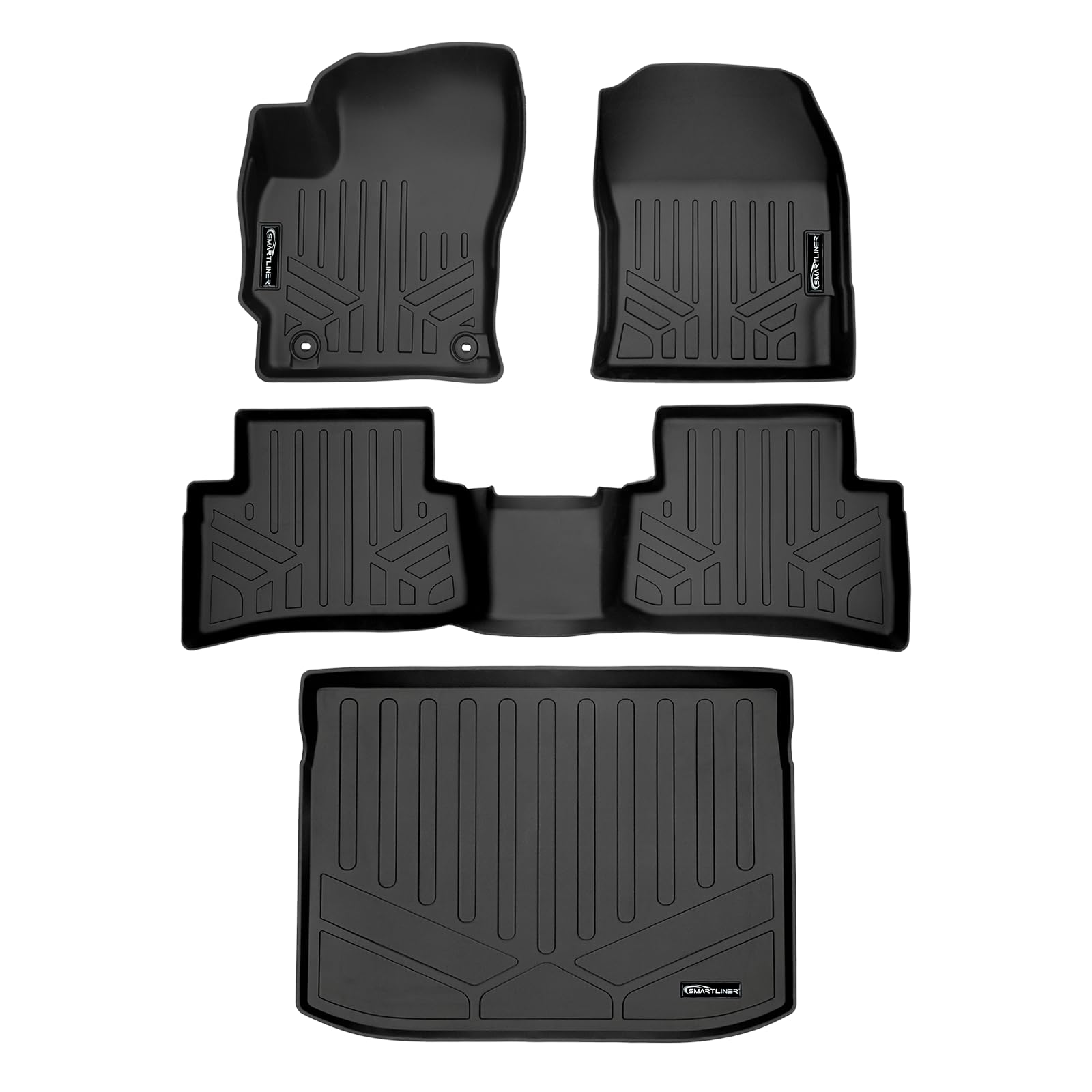 SMARTLINER Custom Fit Floor Mats 2 Rows and Cargo Liner Trunk Set Black Compatible with 2019-2024 Toyota Corolla Hatchback