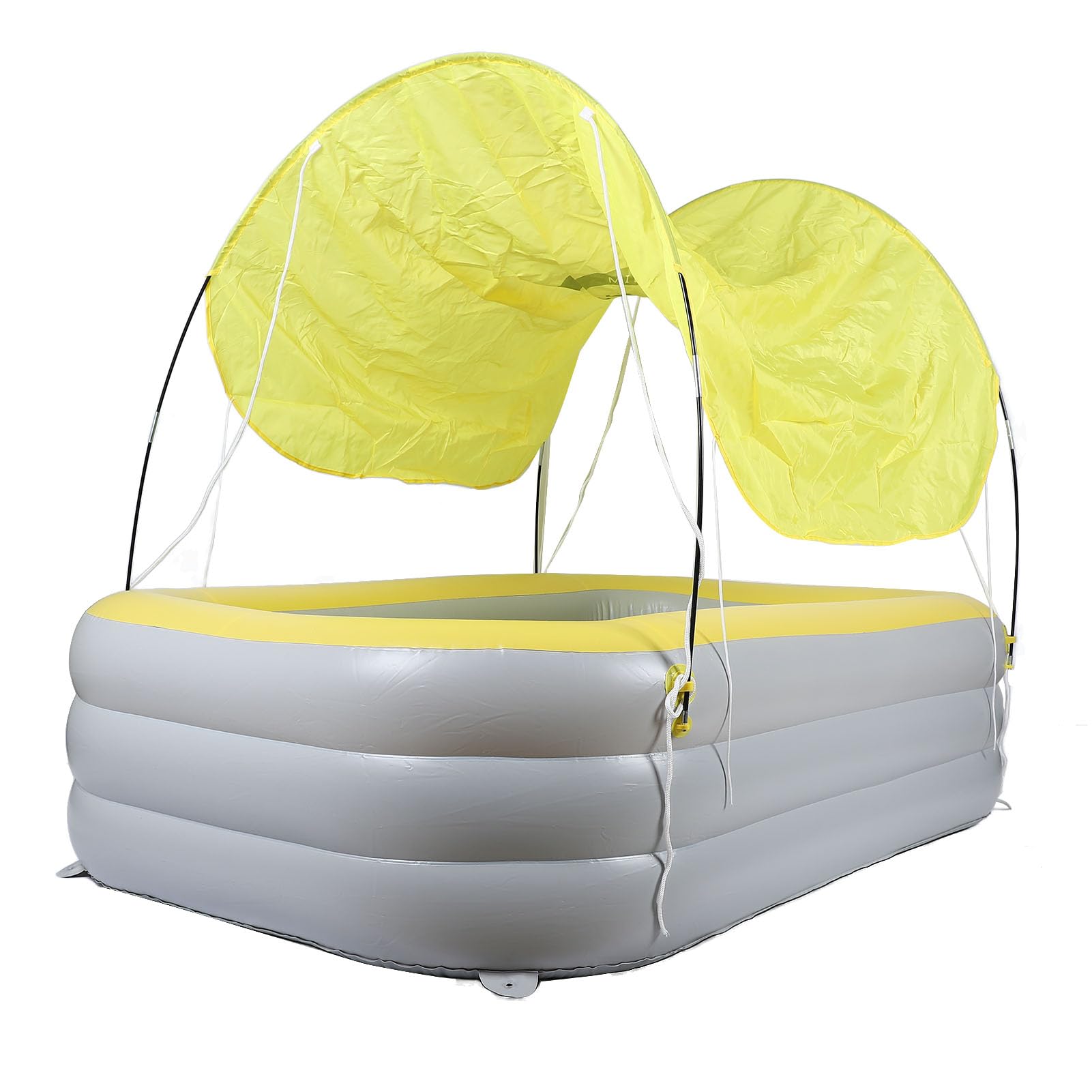 Qcwwy Inflatable Family Pool Inflatable Swimming Pool Kiddie with Sun Shade Canopy for Kids Backyard Garden Playground 2.1m X 82.7in Blue (Yellow)